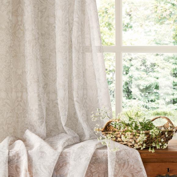 William Morris At Home Sunflower Natural Voile Sheer Curtain Panel