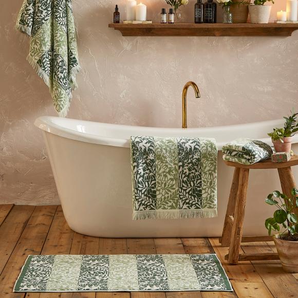 William Morris At Home Rose Stripe Towel Sage
