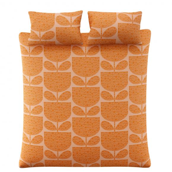 Orla Kiely Black Garden Duvet Cover Set Orange Sorbet