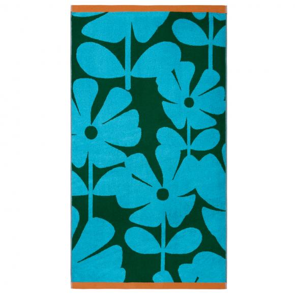 Orla Kiely Wildflower Towels Blue Lagoon