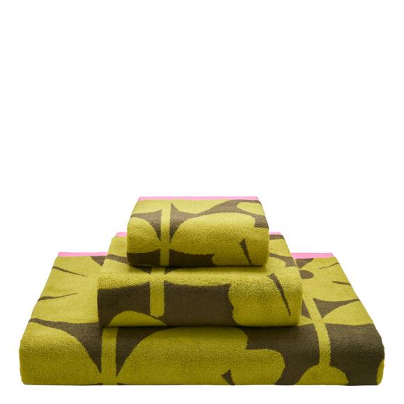 Orla Kiely Wildflower Towels Yellow Ochre