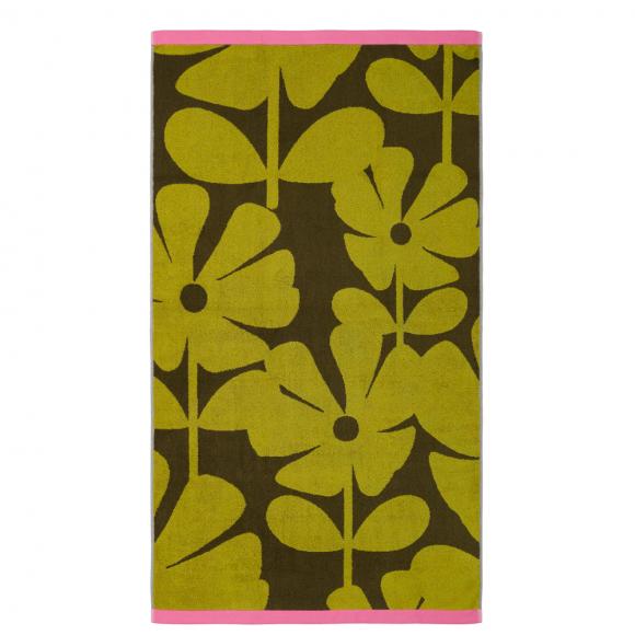 Orla Kiely Wildflower Towels Yellow Ochre