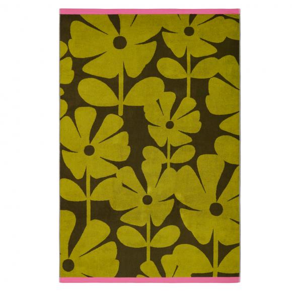 Orla Kiely Wildflower Towels Yellow Ochre
