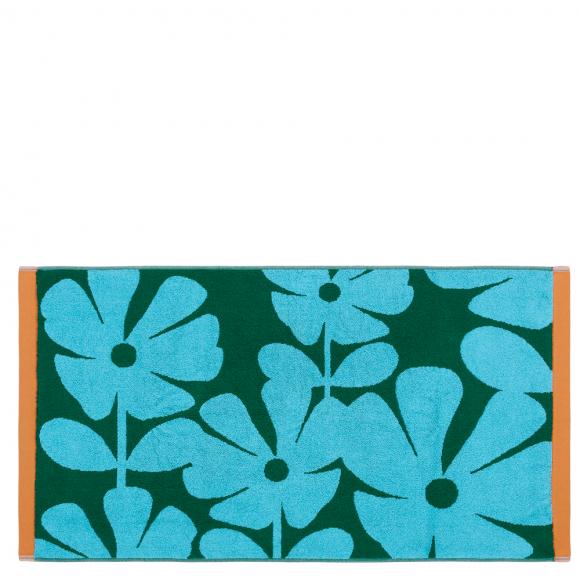Orla Kiely Wildflower Bath Mat Blue Lagoon