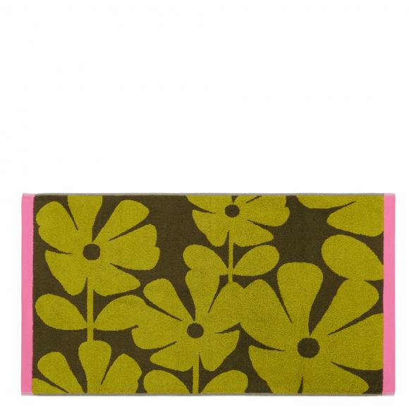 Orla Kiely Wildflower Bath Mat Yellow Ochre