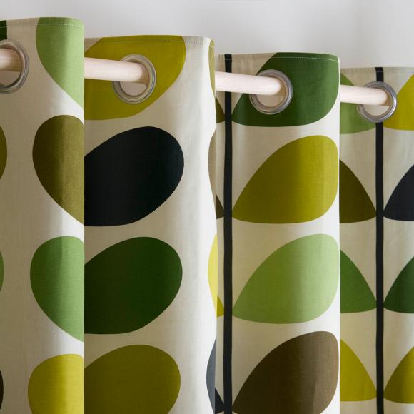 Orla Kiely Multi Stem Fern-Ochre Eyelet Curtains