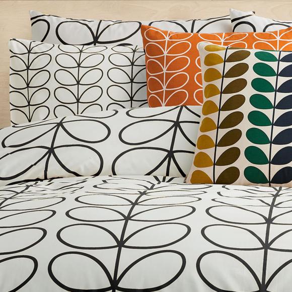 Orla Kiely Linear Stem Charcoal Duvet Cover Set