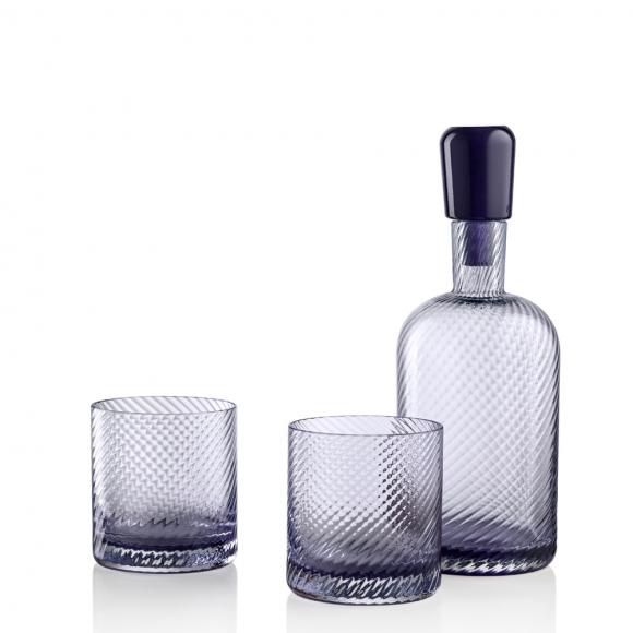 NasonMoretti Murano Borealis Torse Old Fashioned Glass Wisteria