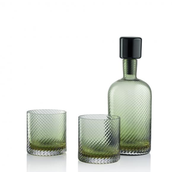 NasonMoretti Murano Borealis Torse Bottle Soraya Green