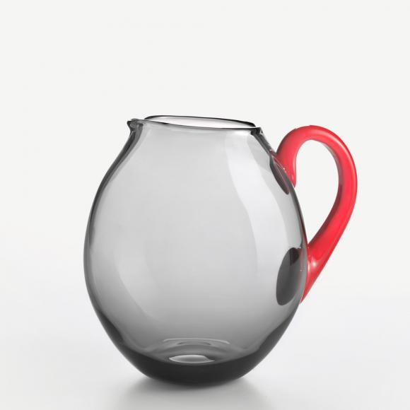 NasonMoretti Murano Dandy Jug Coral Red-Grey