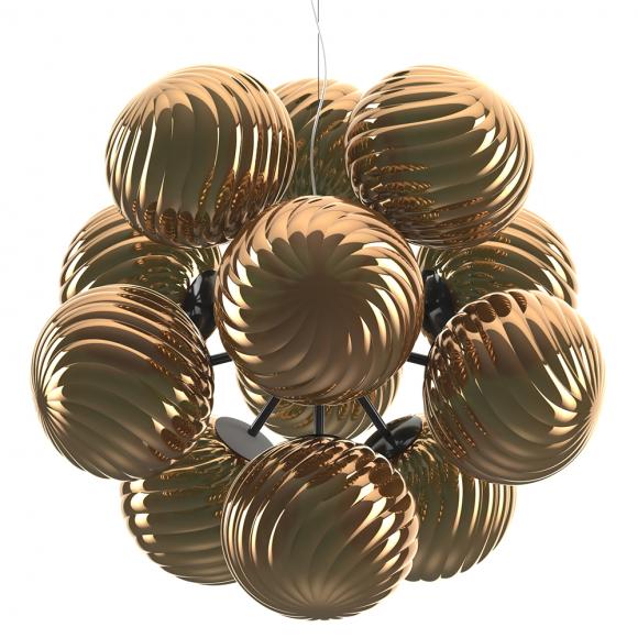 Tom Dixon Whirl LED Burst Chandelier Gold 