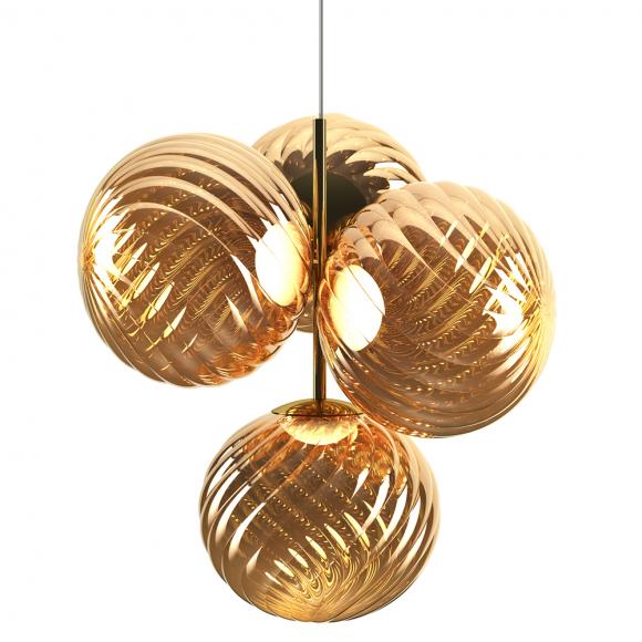 Tom Dixon Whirl LED Small Chandelier Gold 