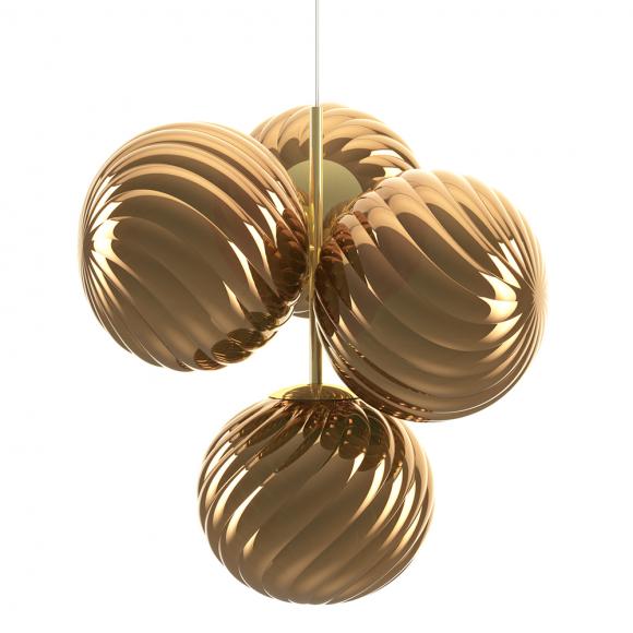 Tom Dixon Whirl LED Small Chandelier Gold 
