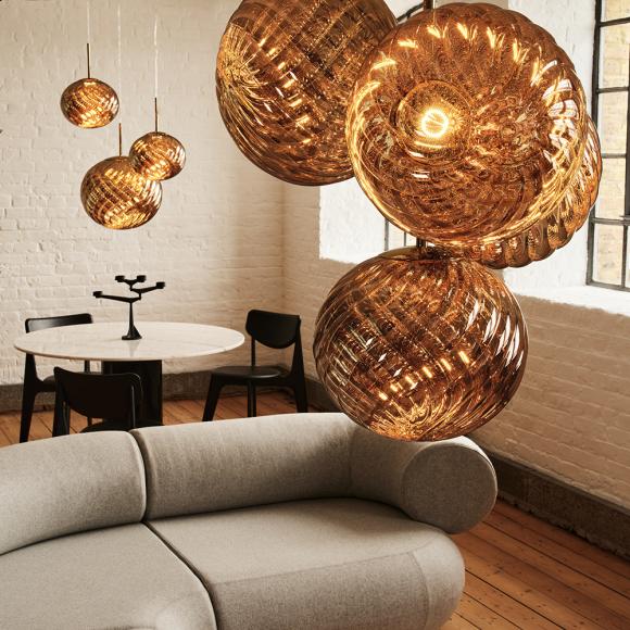 Tom Dixon Whirl LED Small Chandelier Gold 