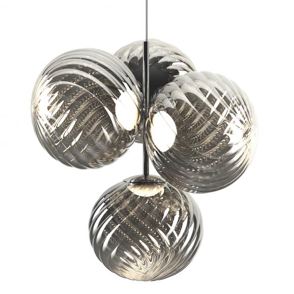 Tom Dixon Whirl LED Small Chandelier Silver 