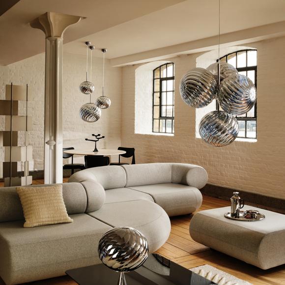 Tom Dixon Whirl LED Small Chandelier Silver 