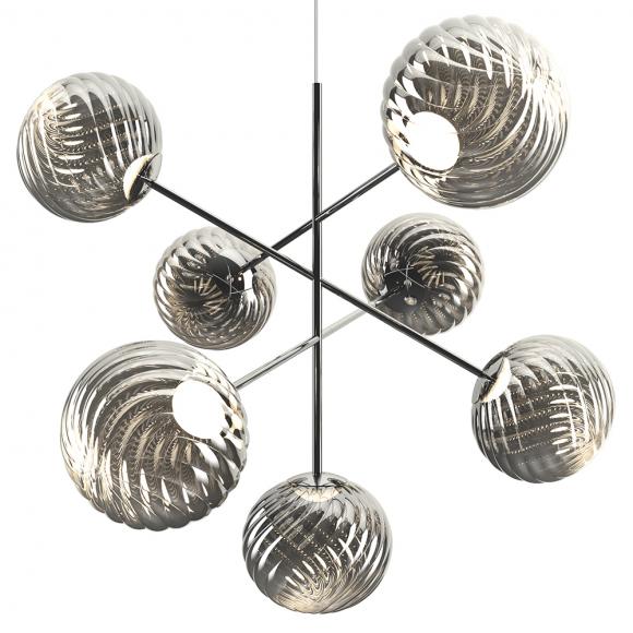 Tom Dixon Whirl LED Large Chandelier Silver