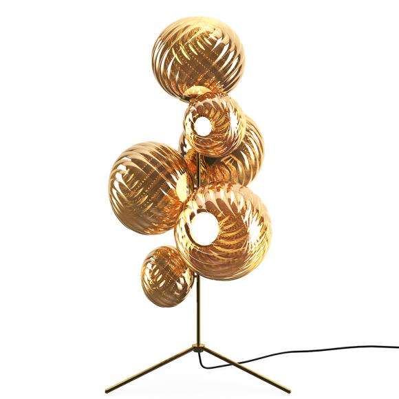 Tom Dixon Whirl LED Floor Chandelier Gold