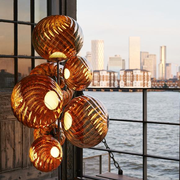 Tom Dixon Whirl LED Floor Chandelier Gold