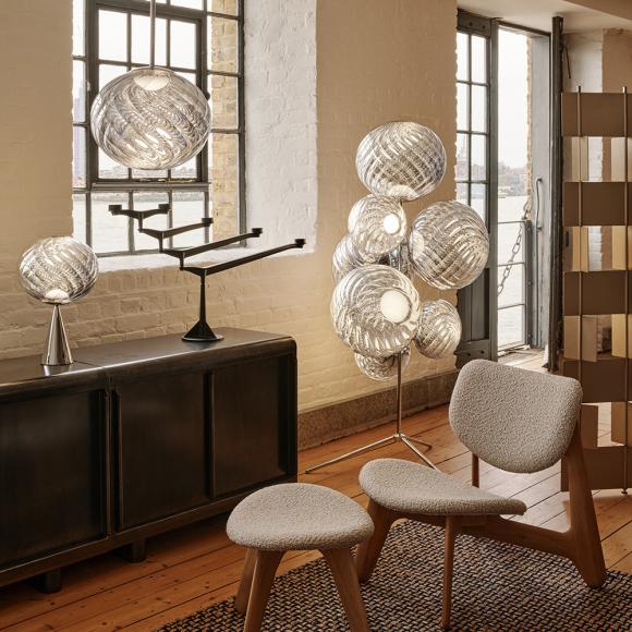 Tom Dixon Whirl LED Floor Chandelier Silver