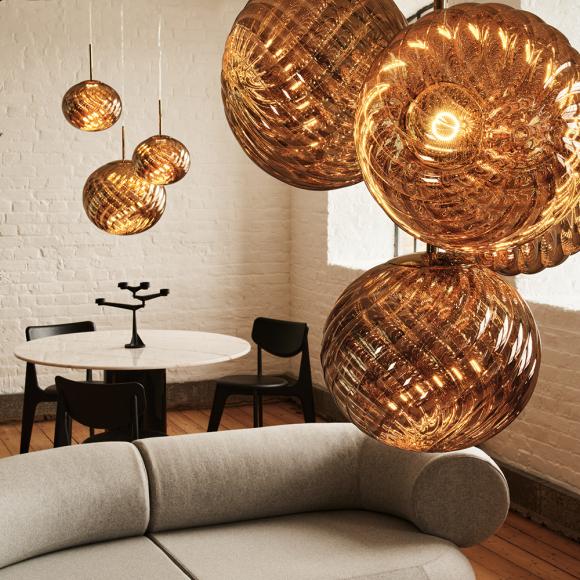 Tom Dixon Whirl LED Round Trio Pendant System Gold 