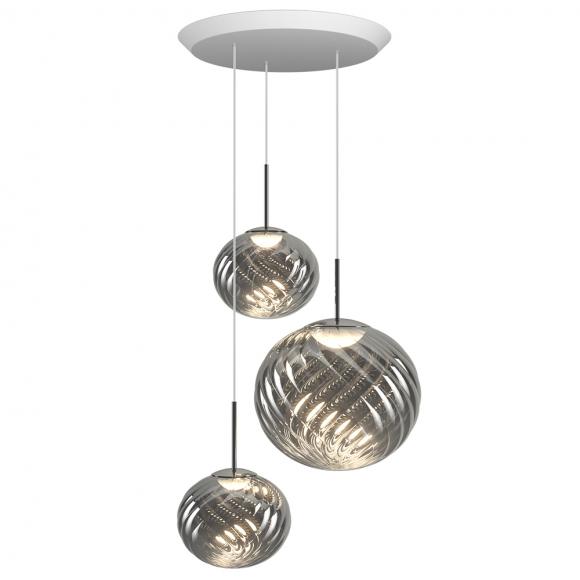 Tom Dixon Whirl LED Round Trio Pendant System Silver 