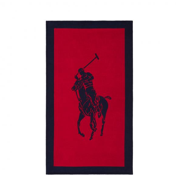 Ralph Lauren Home Polo Jacquard Beach Towel Navy / Red
