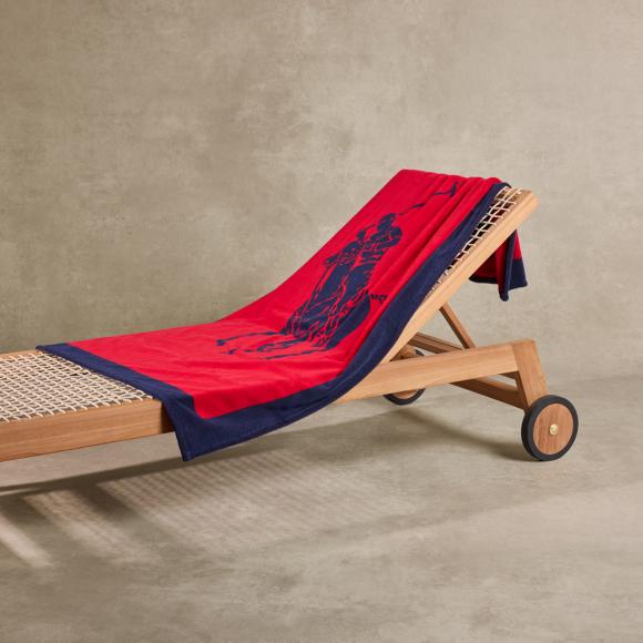 Ralph Lauren Home Polo Jacquard Beach Towel Navy / Red