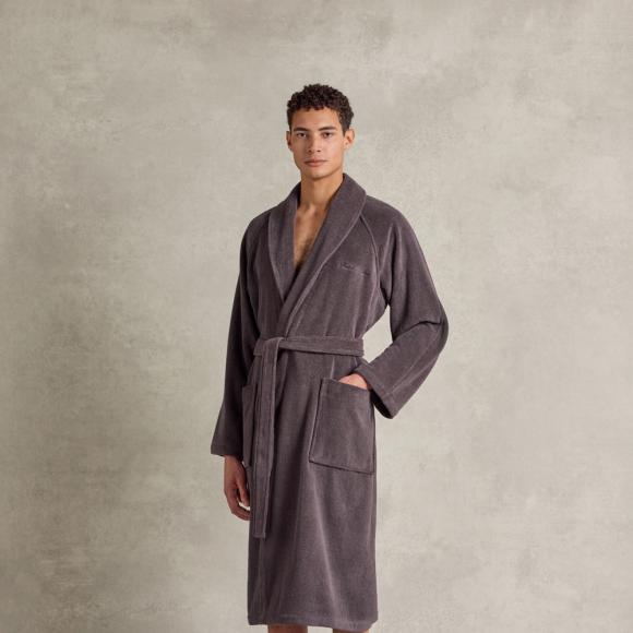 Ralph Lauren Home Dulaney Shawl Collar Bathrobe Graphite
