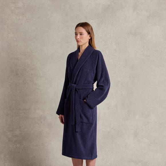 Ralph Lauren Home Dulaney Shawl Collar Bathrobe Midnight