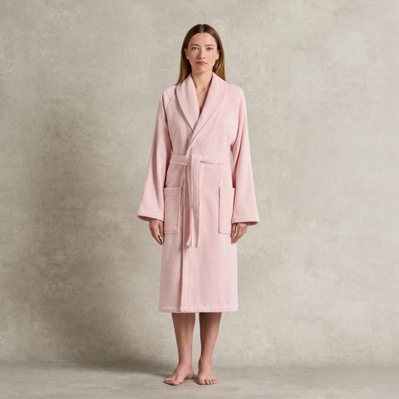 Ralph Lauren Home Dulaney Shawl Collar Bathrobe Pastel Pink