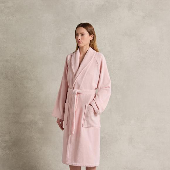 Ralph Lauren Home Dulaney Shawl Collar Bathrobe Pastel Pink