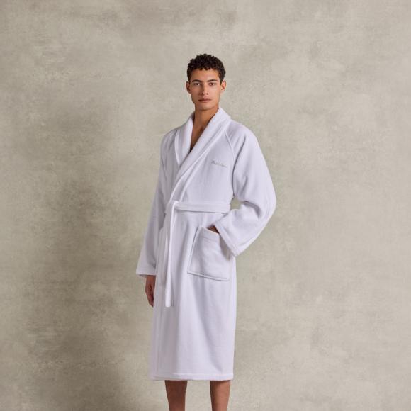 Ralph Lauren Home Dulaney Shawl Collar Bathrobe White