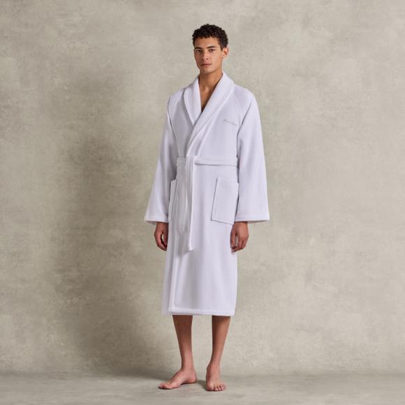 Ralph Lauren Home Dulaney Shawl Collar Bathrobe White