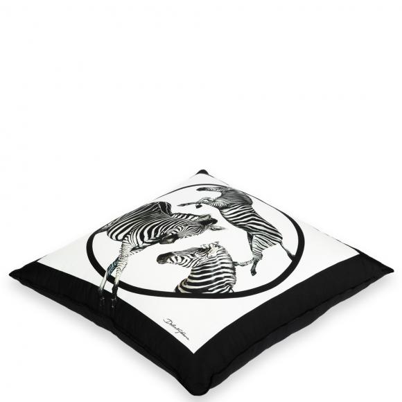 Dolce & Gabbana Casa Zebra Cushion Silk Twill Medium 006