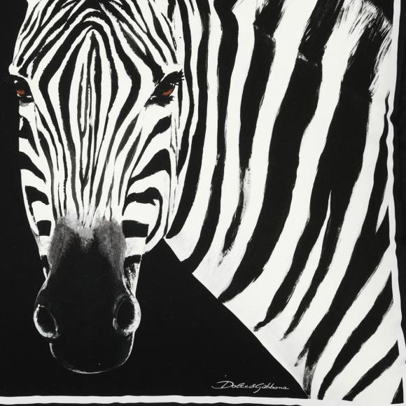 Dolce & Gabbana Casa Zebra Cushion Canvas Medium 005