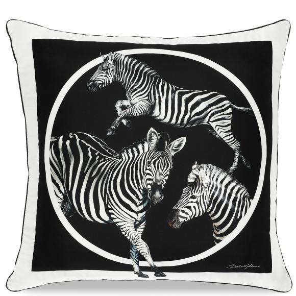 Dolce & Gabbana Casa Zebra Cushion Silk Twill Large 007