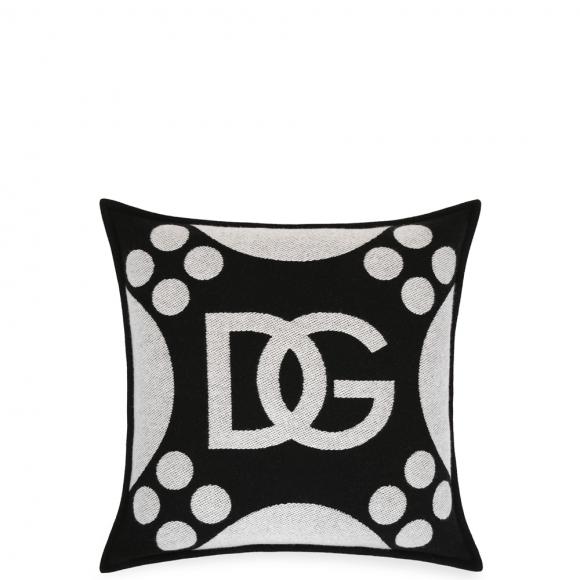 Dolce & Gabbana Casa DG Logo Jacquard Wool Cushion 010