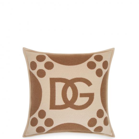 Dolce & Gabbana Casa DG Logo Jacquard Wool Cushion 052