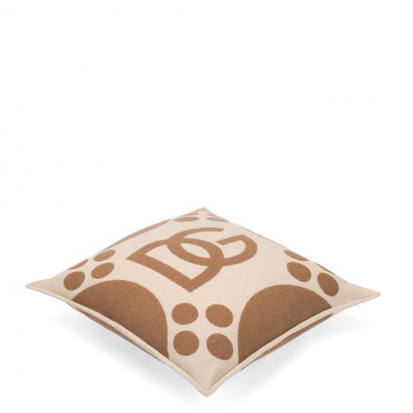 Dolce & Gabbana Casa DG Logo Jacquard Wool Cushion 052