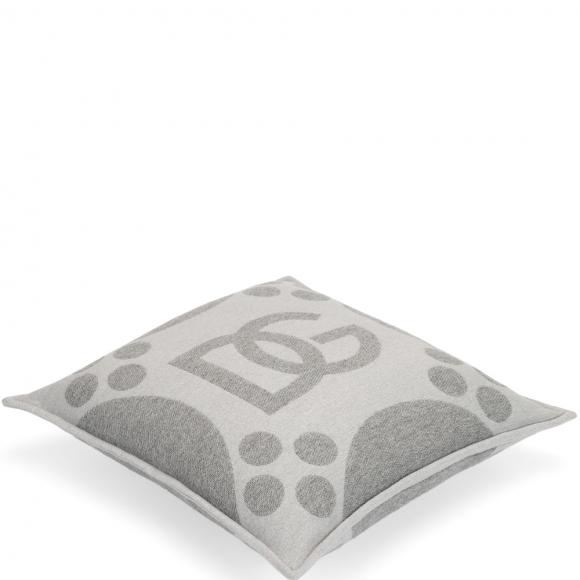 Dolce & Gabbana Casa DG Logo Jacquard Wool Cushion 060