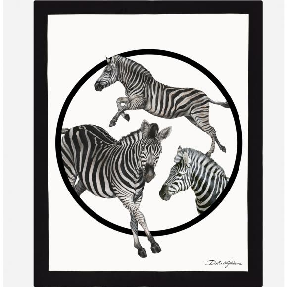 Dolce & Gabbana Casa Zebra Silk Throw Doubled With Wool 006