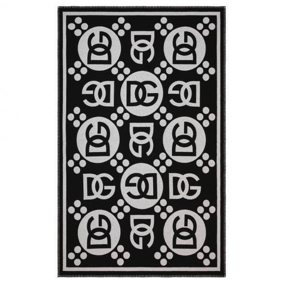 Dolce & Gabbana Casa DG Logo Jacquard Wool Throw 010