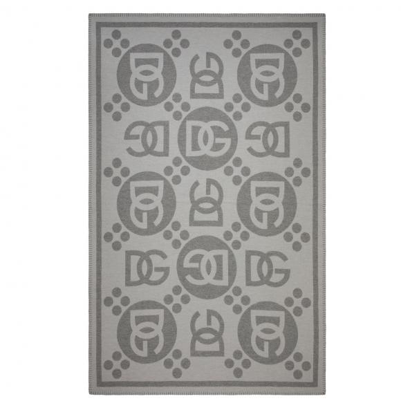 Dolce & Gabbana Casa DG Logo Jacquard Wool Throw 060