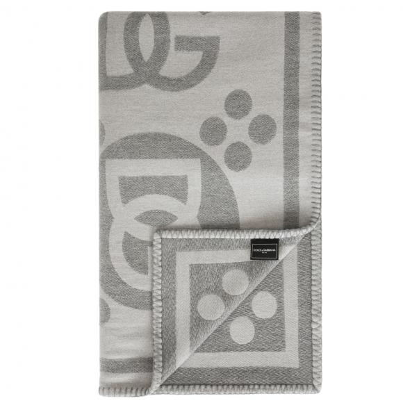 Dolce & Gabbana Casa DG Logo Jacquard Wool Throw 060