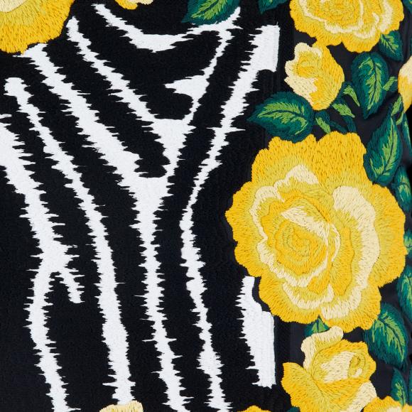Dolce & Gabbana Casa Zebra Embroidered Cushion Cotton/Velvet Medium 009