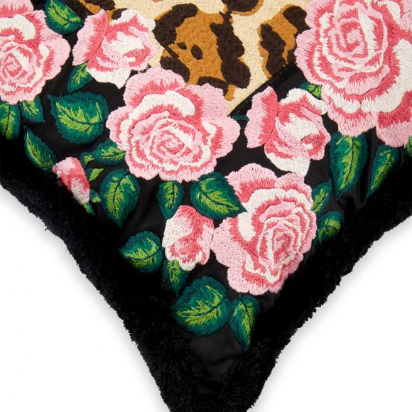 Dolce & Gabbana Casa Leopardo Embroidered Cushion Cotton/Velvet Medium 020