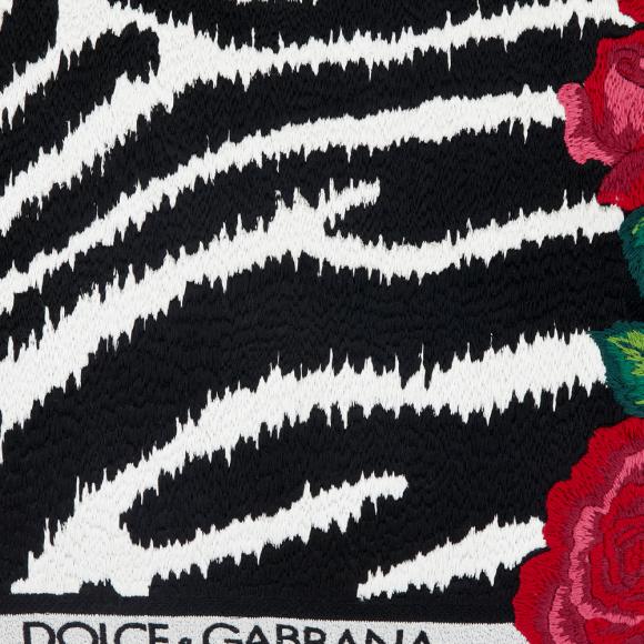 Dolce & Gabbana Casa Zebra Embroidered Cushion Cotton/Velvet Small 009