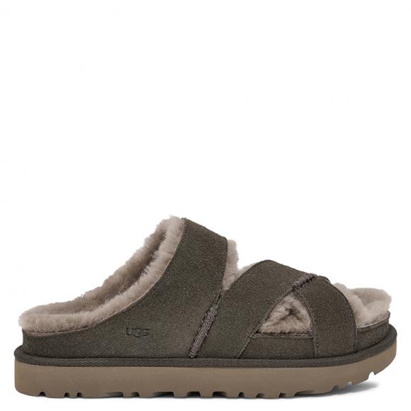 UGG Greenport Cross Strap Slide Dense Smoke