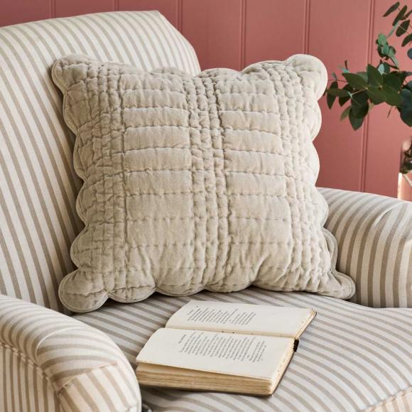 Laura Ashley Brady Scalloped Cushion Dove Grey